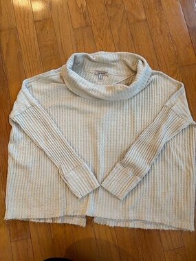 Free People Open-Back Cowl Neck Waffle Sweater - Cream🤍Medium